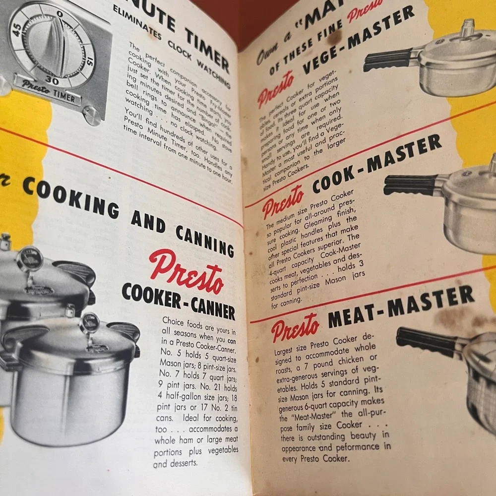 Vintage Presto Cooker Fry-Master Model 400 Recipe Instruction Booklet Manual